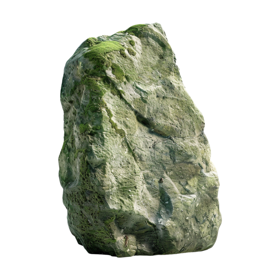 Rock with moss on Transparent Background png