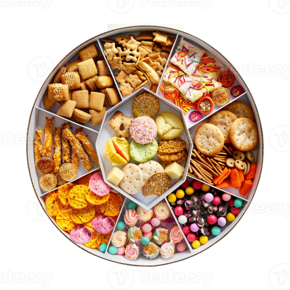 Different Kind of Cookies in a Box on Transparent Background png