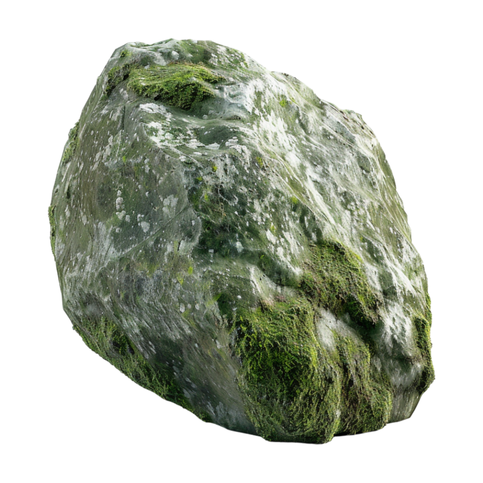 Rock with moss on Transparent Background png
