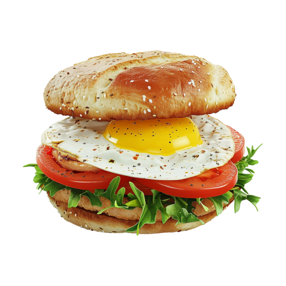 Egg Burger on Transparent Background png