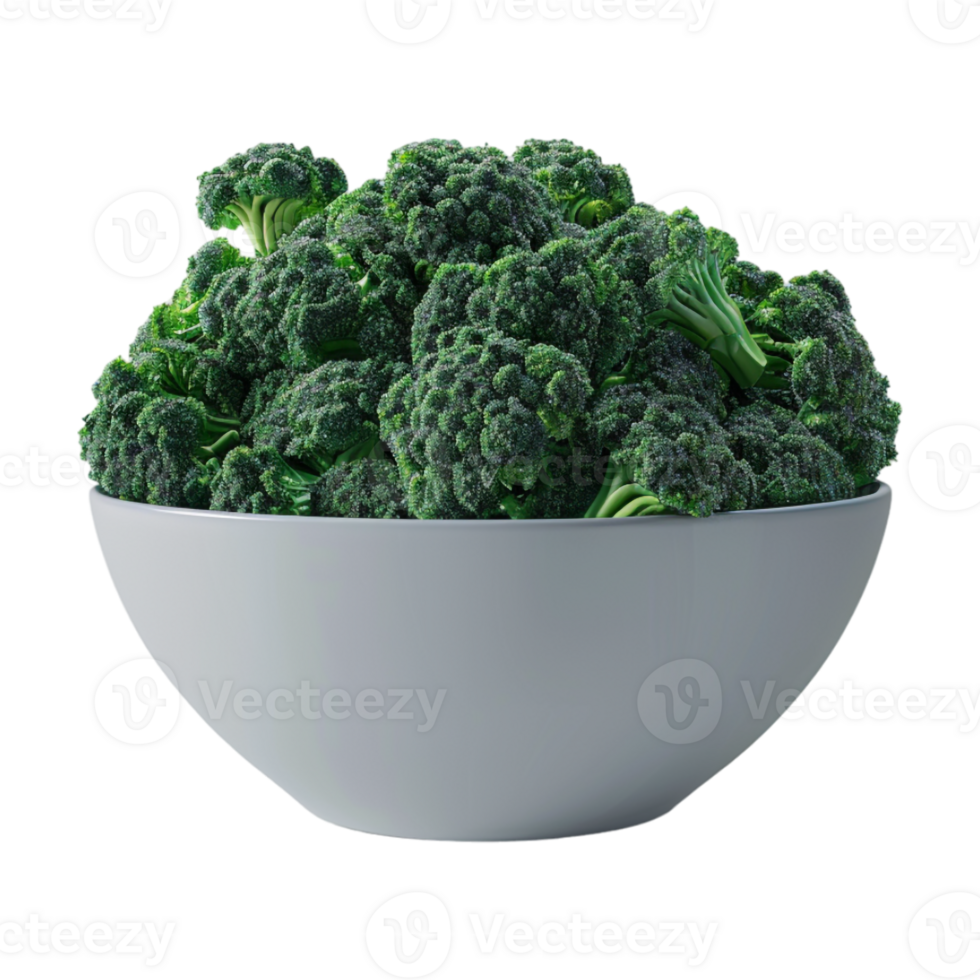 Broccoli in a Bowl on Transparent Background png