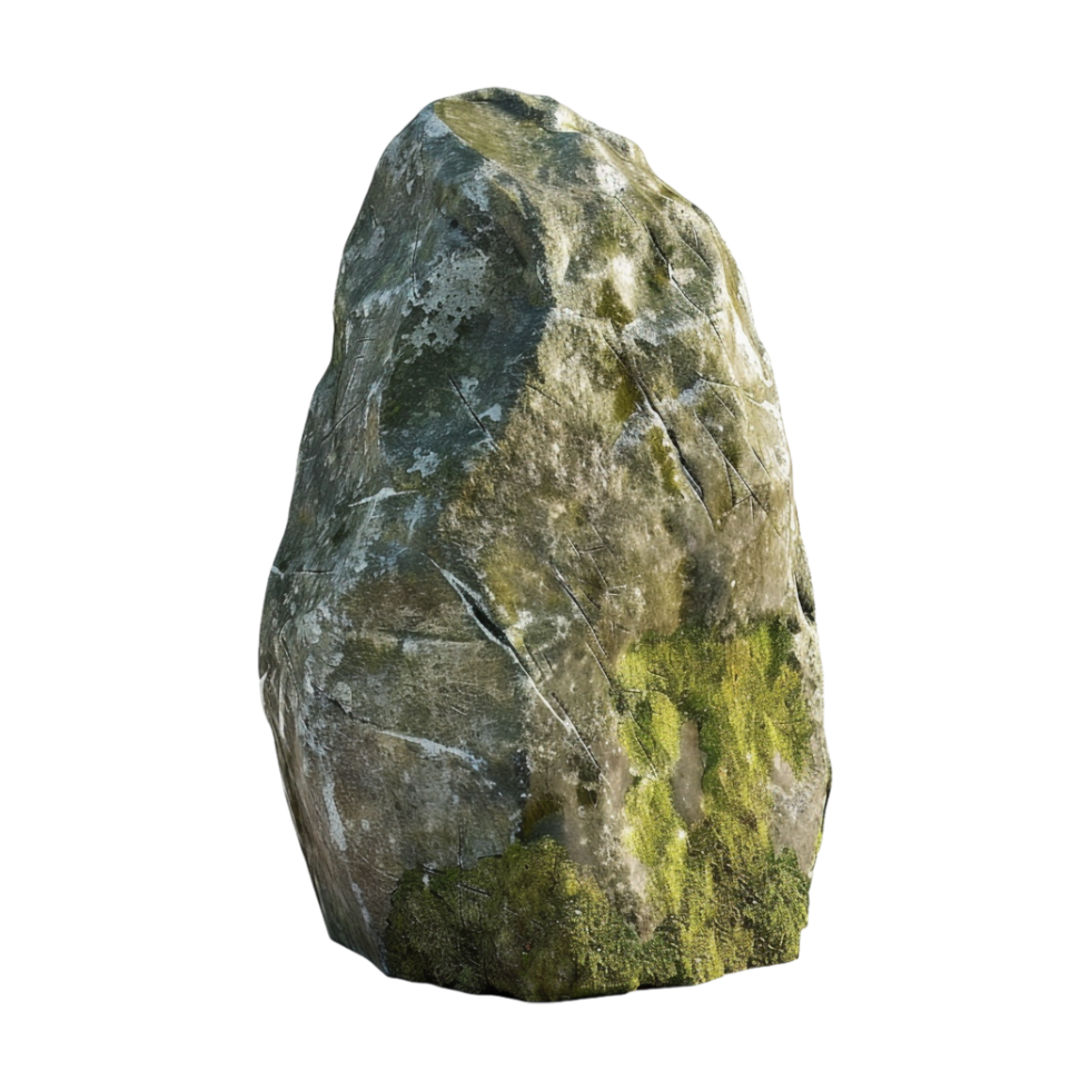 Rock with moss on Transparent Background png