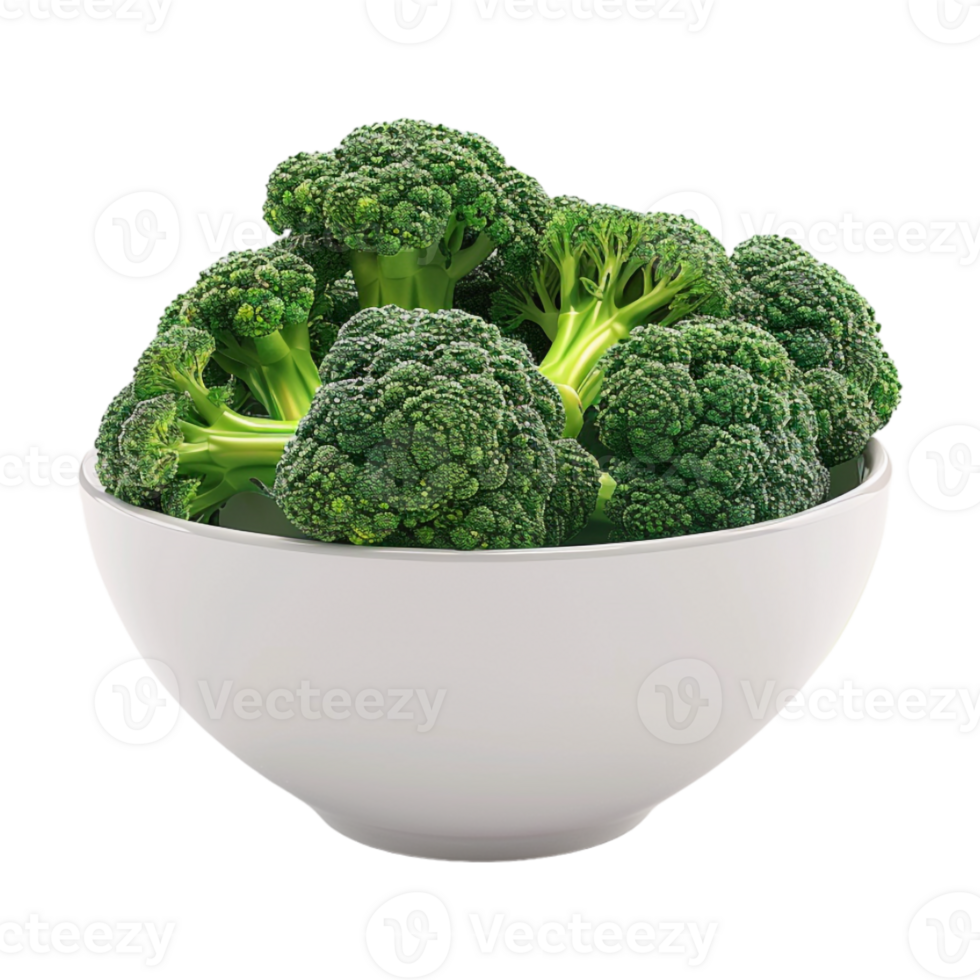 Broccoli in a Bowl on Transparent Background png