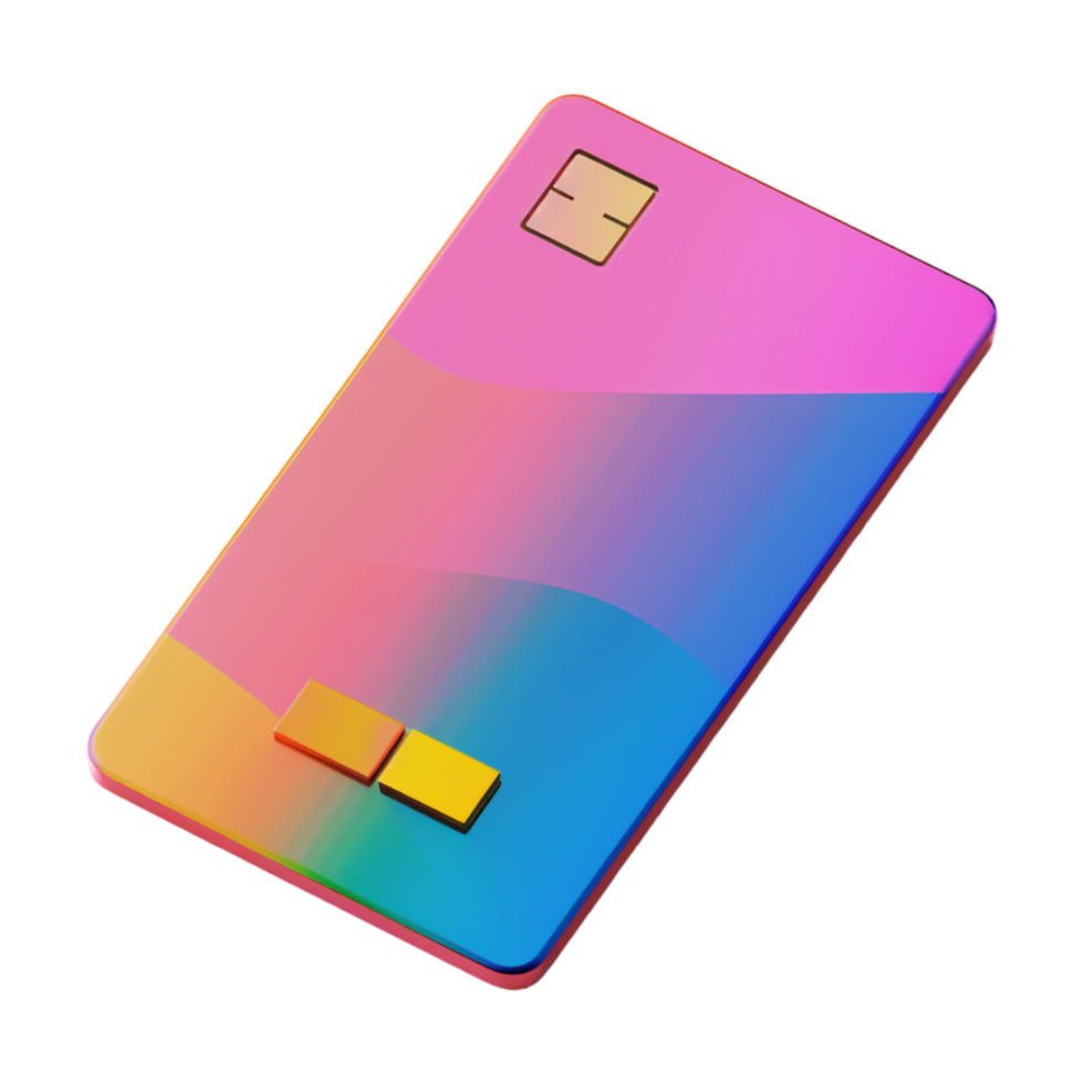 Colorful Debit Card on Transparent Background png