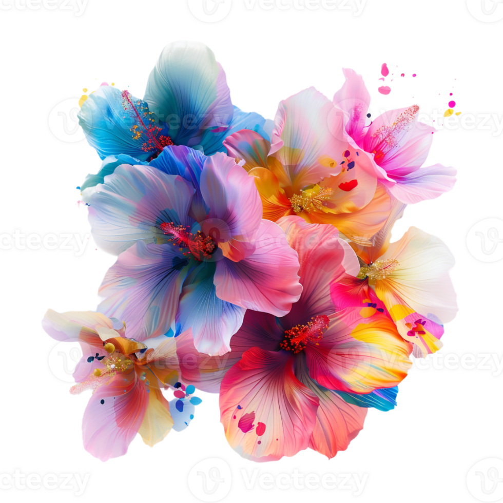 Colorful Flower on Transparent Background png