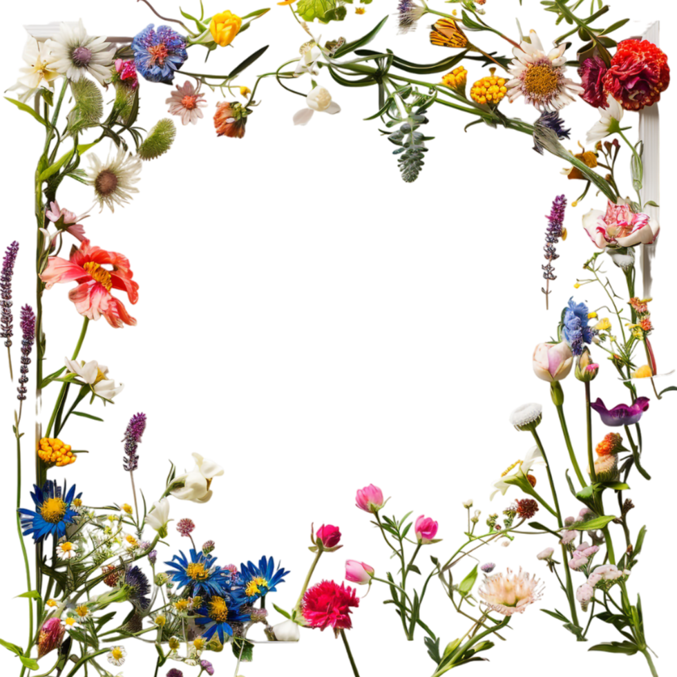 blommig gräns på transparent bakgrund png