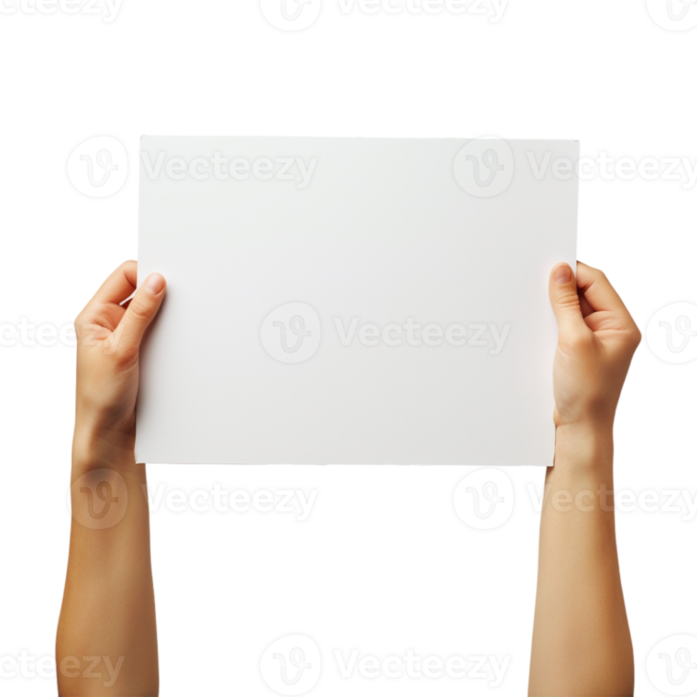 Blank Board in hand on Transparent Background png