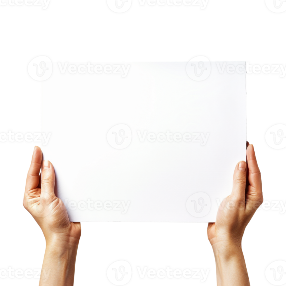 Blank Board in hand on Transparent Background png
