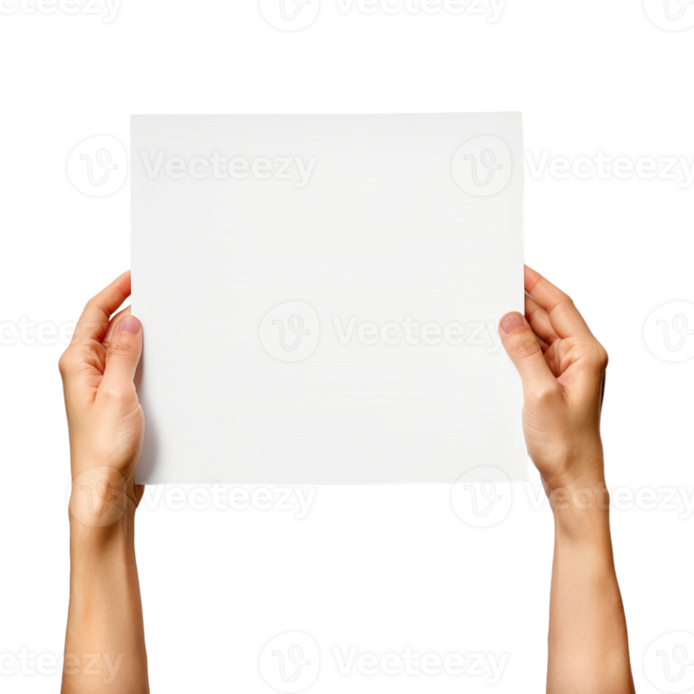 Blank Board in hand on Transparent Background png