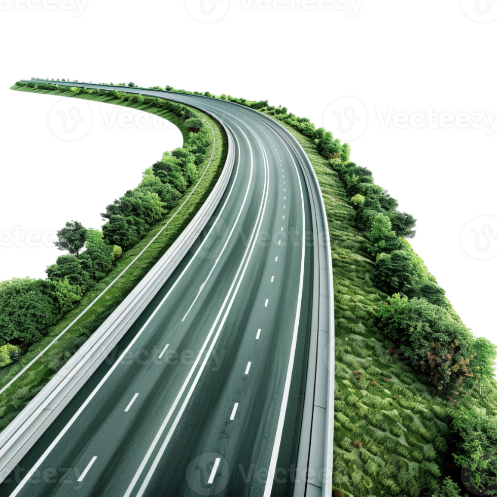 Beautiful Green Highway on Transparent Background png