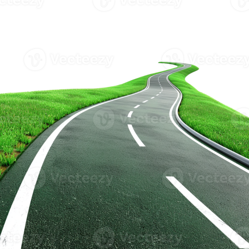 Beautiful Green Highway on Transparent Background png