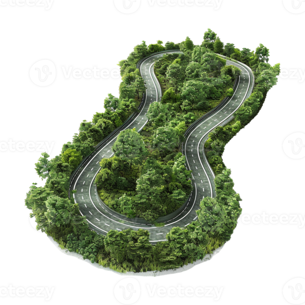 Beautiful Green Highway on Transparent Background png