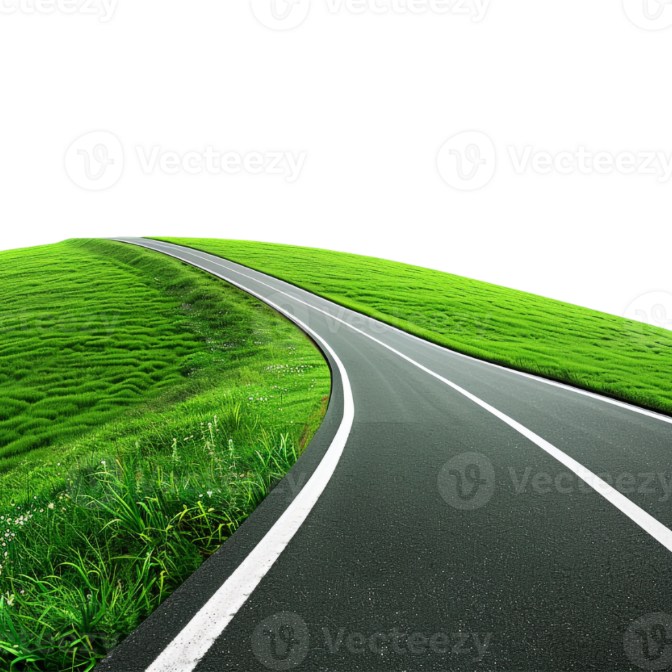 Beautiful Green Highway on Transparent Background png