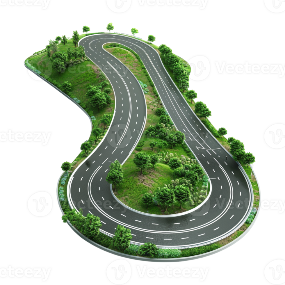 Beautiful Green Highway on Transparent Background png