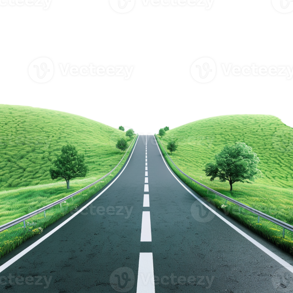 Beautiful Green Highway on Transparent Background png