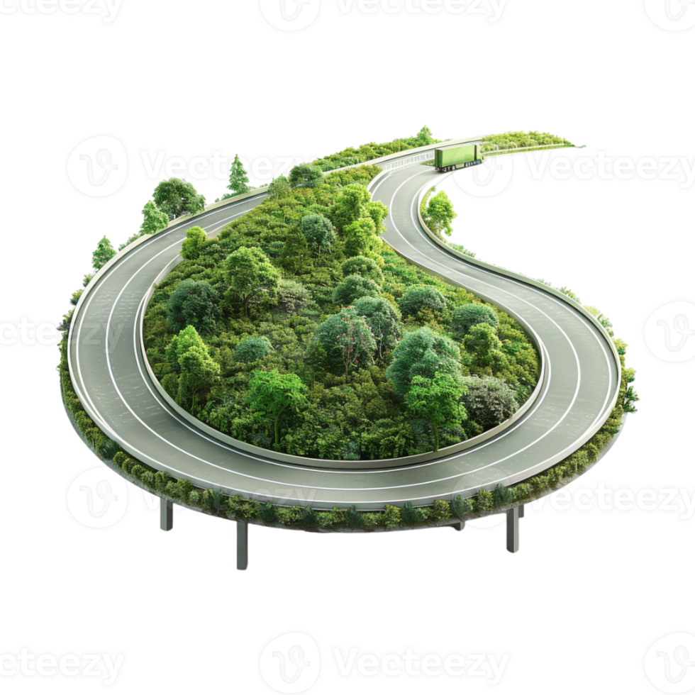 Beautiful Green Highway on Transparent Background png