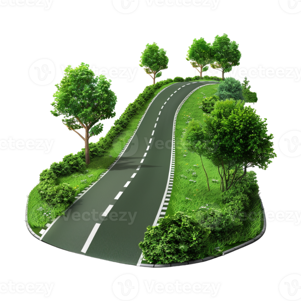 mooi groen snelweg Aan transparant achtergrond png