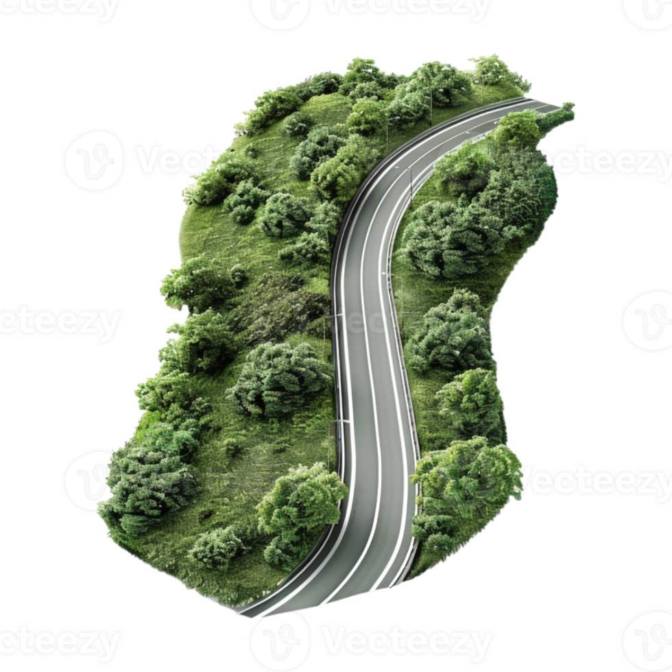 Beautiful Green Highway on Transparent Background png
