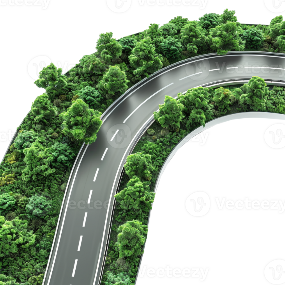 Beautiful Green Highway on Transparent Background png