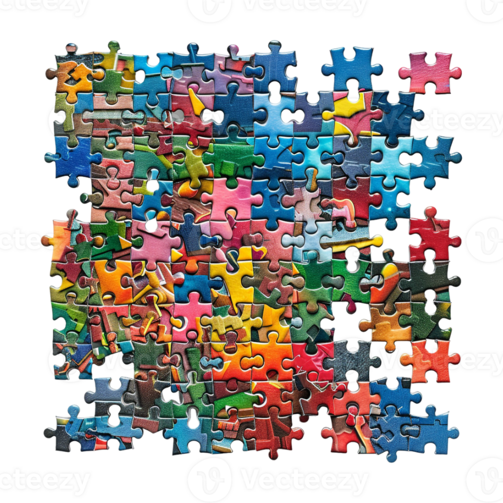 Jigsaw Puzzle on Transparent Background png