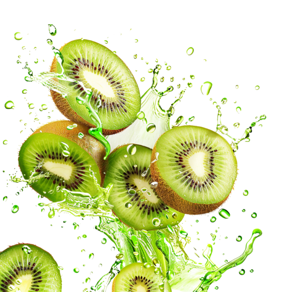 Kiwi Splash on Transparent Background png
