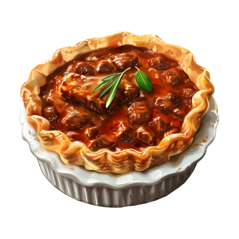 Steak and kidney pie on Transparent Background png
