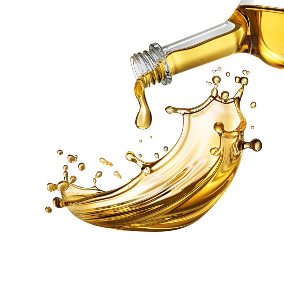 Oil Dripping From Bottle on Transparent Background png