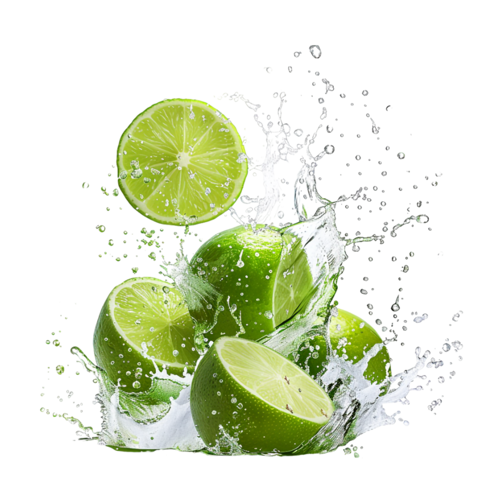 Lemon Splash on Transparent Background png