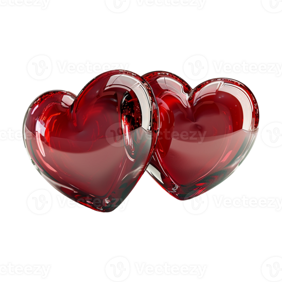 Shiny Hearts on Transparent Background png
