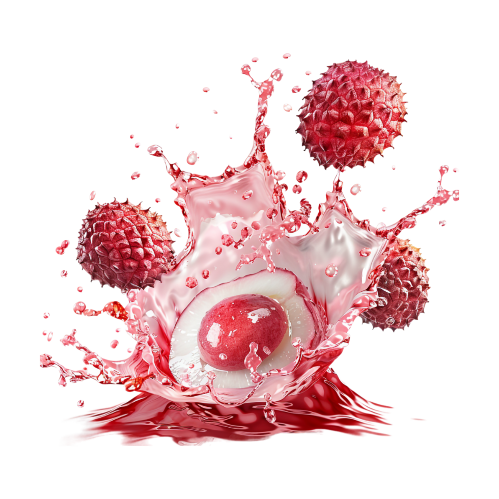 Lychee Splash on Transparent Background png