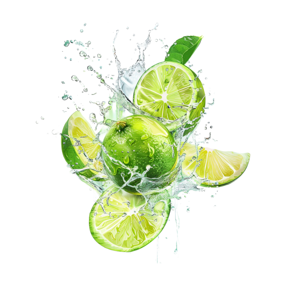 Lemon Splash on Transparent Background png