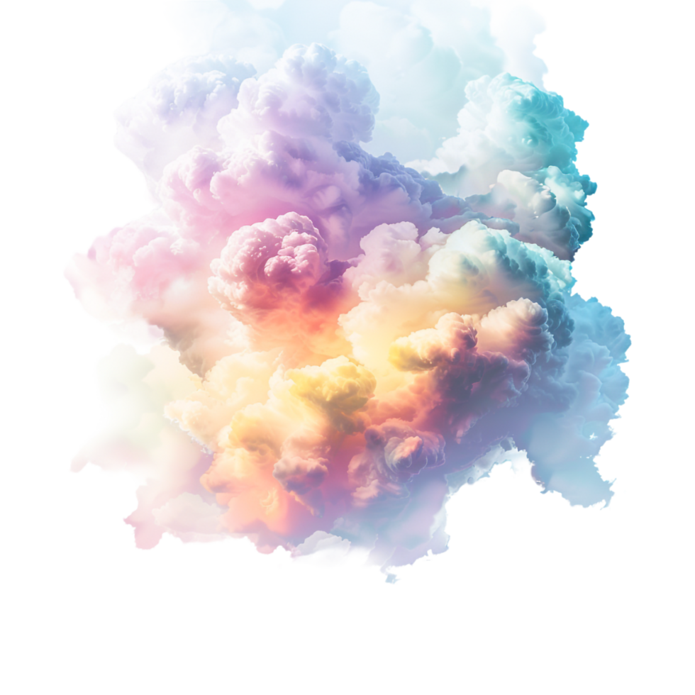 Colorful Cloud on Transparent Background png