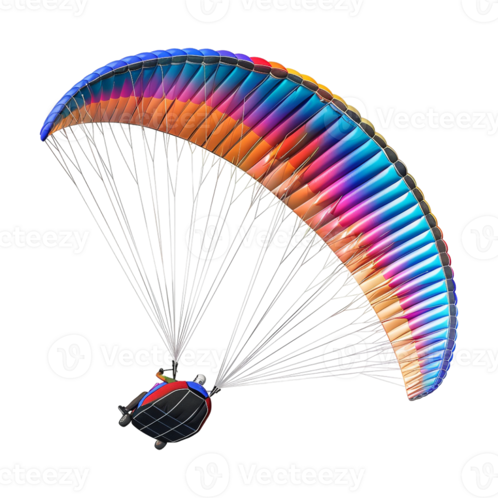 Paraglider With Parachute on Transparent Background png
