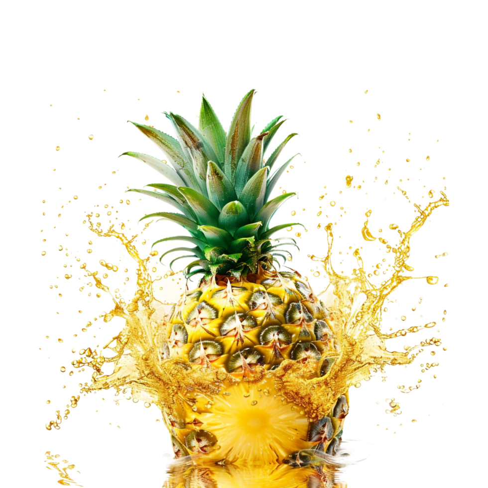 Pineapple Splash on Transparent Background png