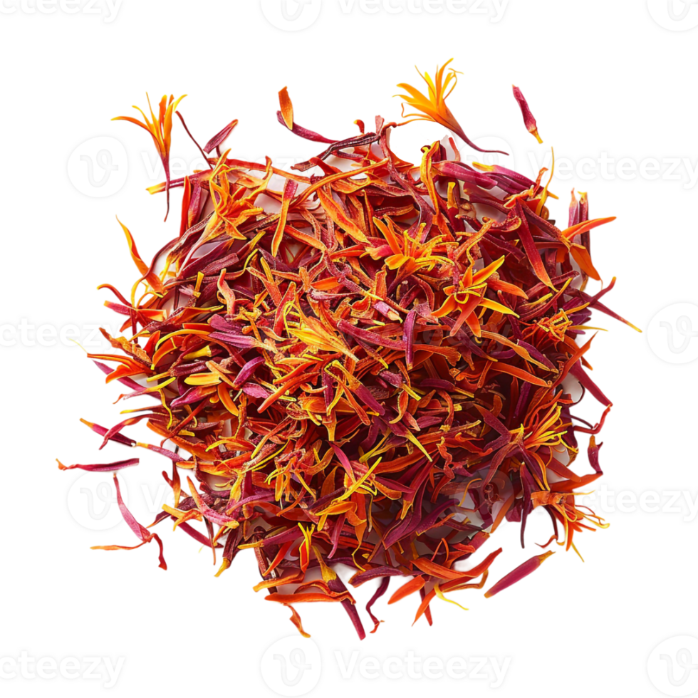 Stack of Red Saffron on Transparent Background png