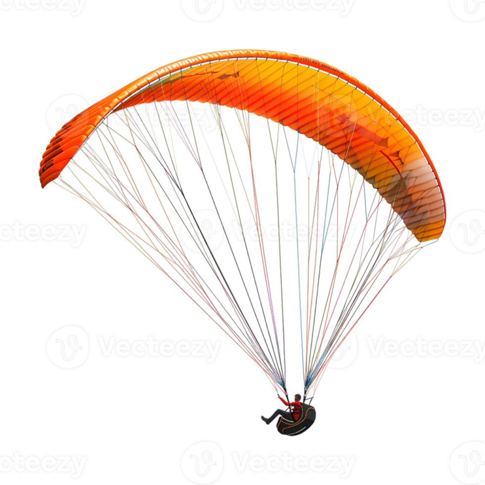 Paraglider With Parachute on Transparent Background png