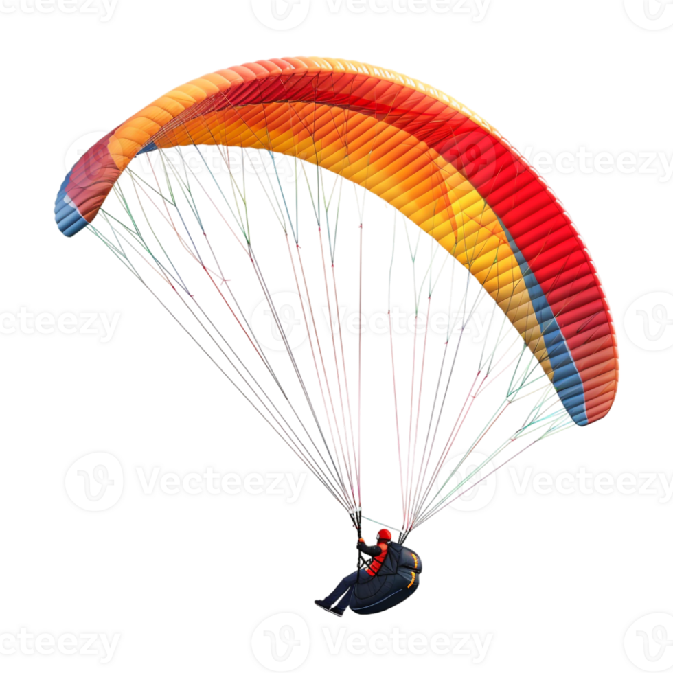 Paraglider With Parachute on Transparent Background png