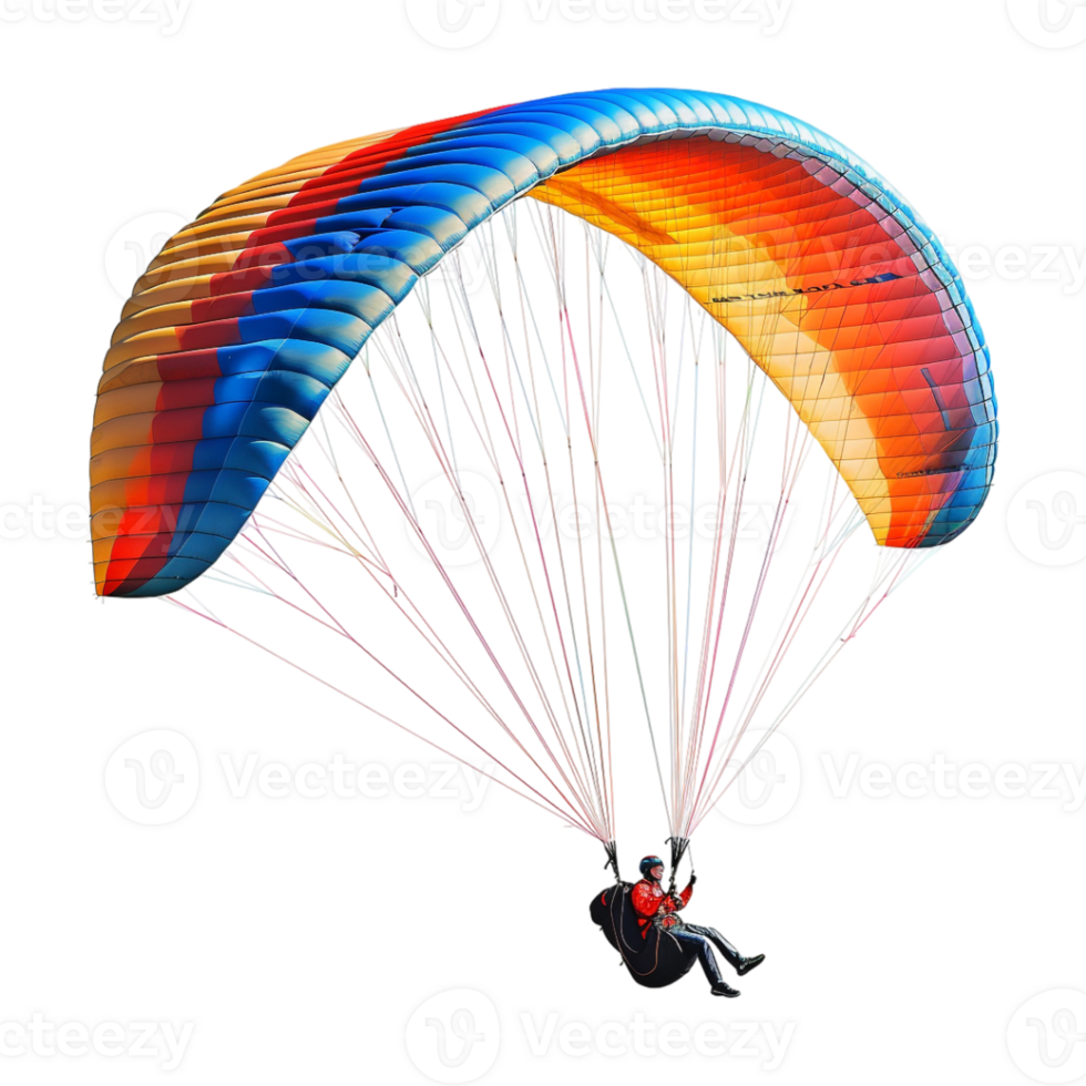 Paraglider With Parachute on Transparent Background png