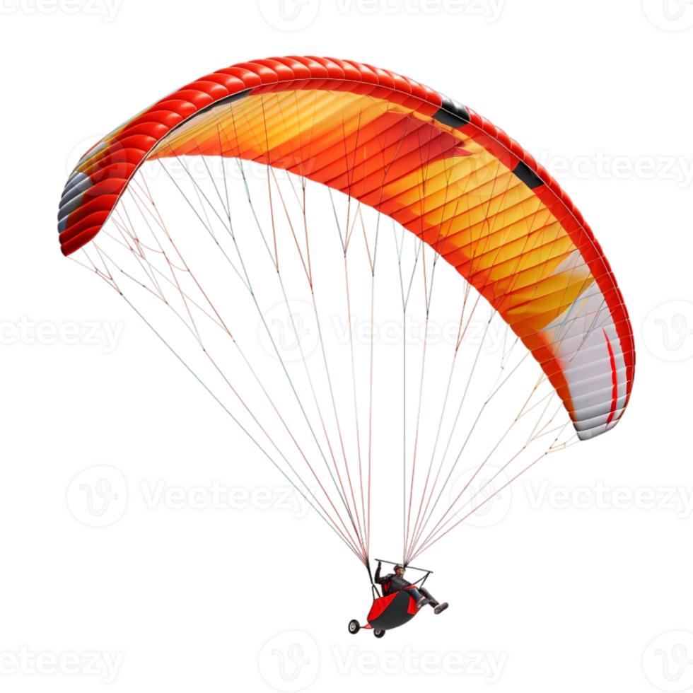Paraglider With Parachute on Transparent Background png