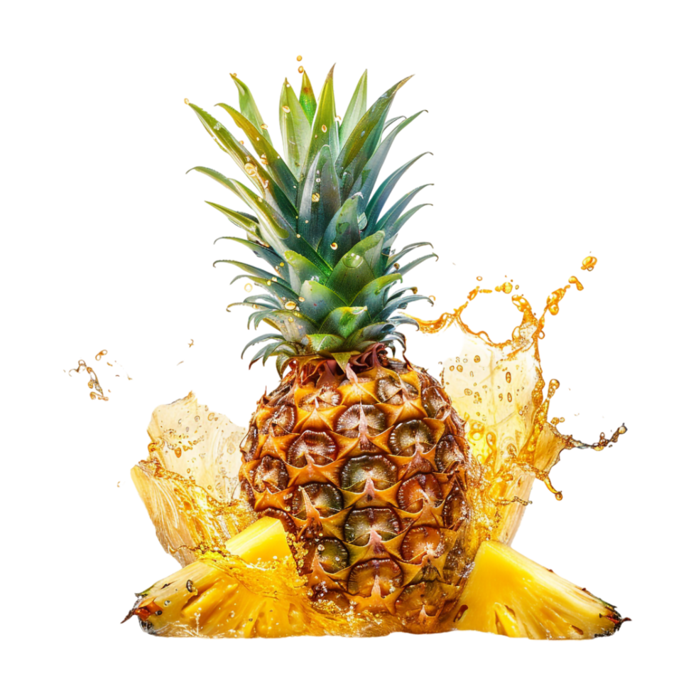 Pineapple Splash on Transparent Background png