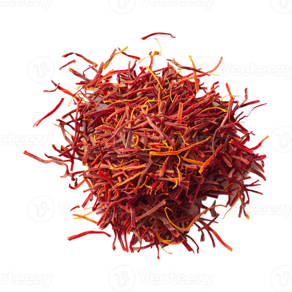 Stack of Red Saffron on Transparent Background png
