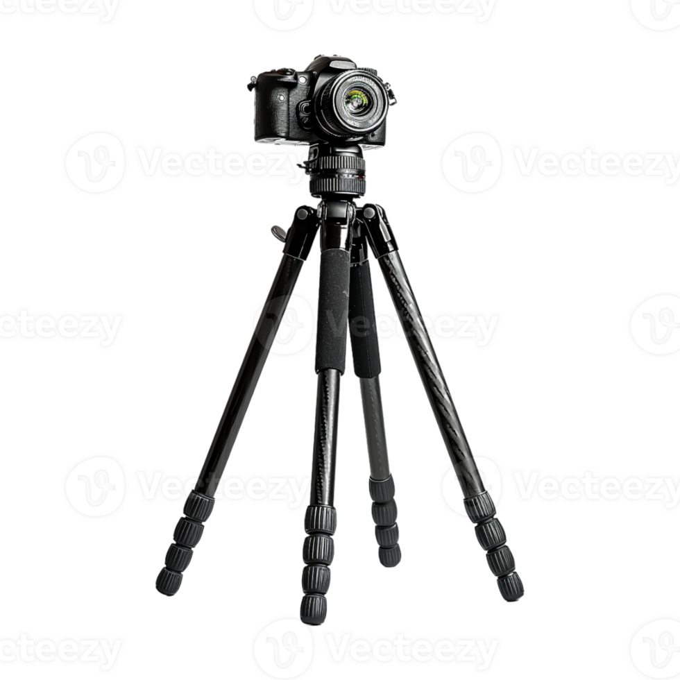 DSLR Camera on Tripod on Transparent Background png