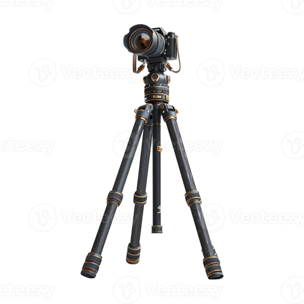 DSLR Camera on Tripod on Transparent Background png