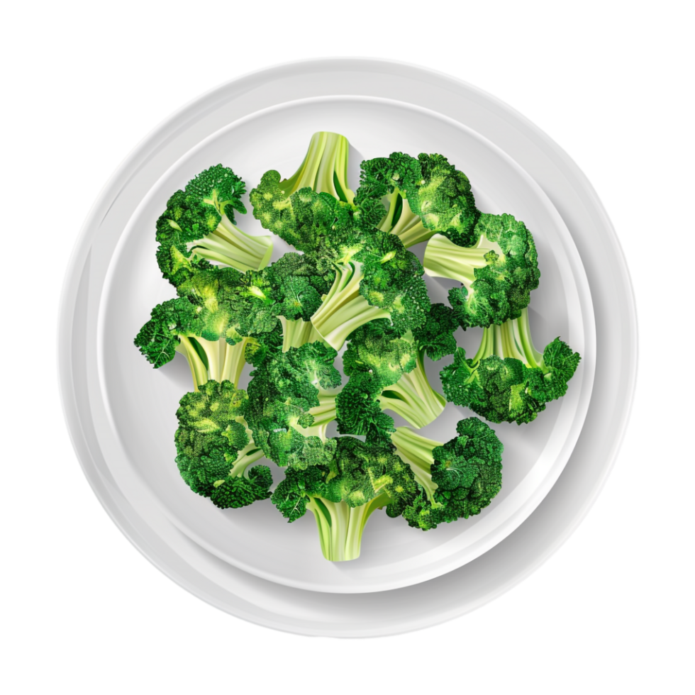 Broccoli in a Plate on Transparent Background png