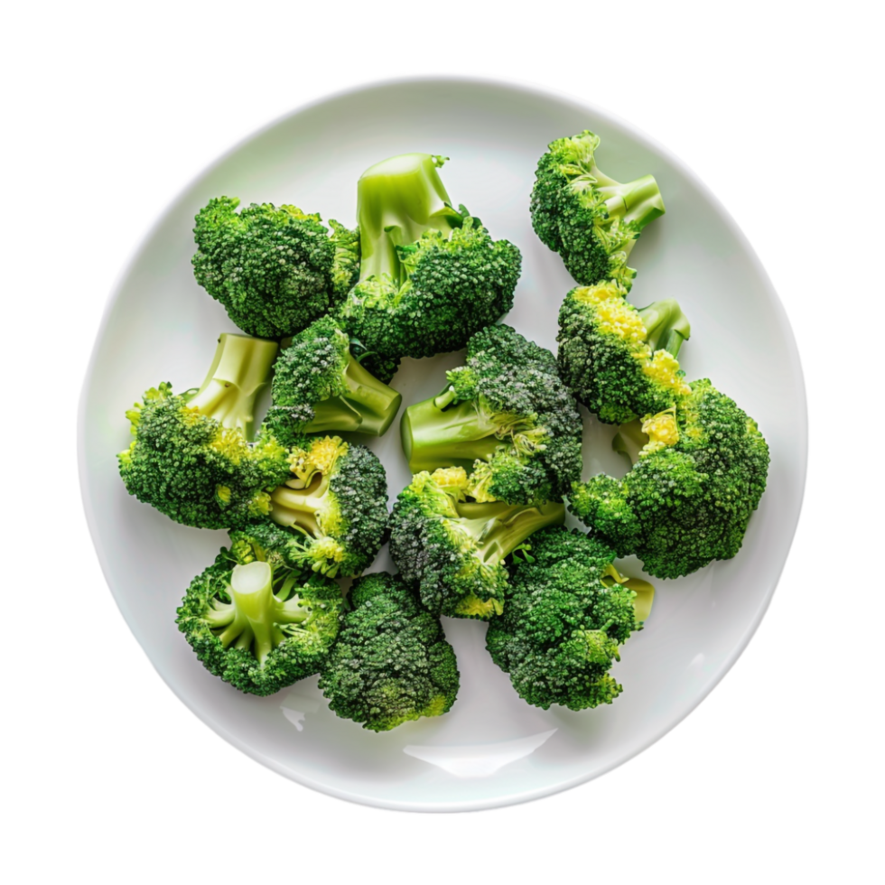 Broccoli in a Plate on Transparent Background png