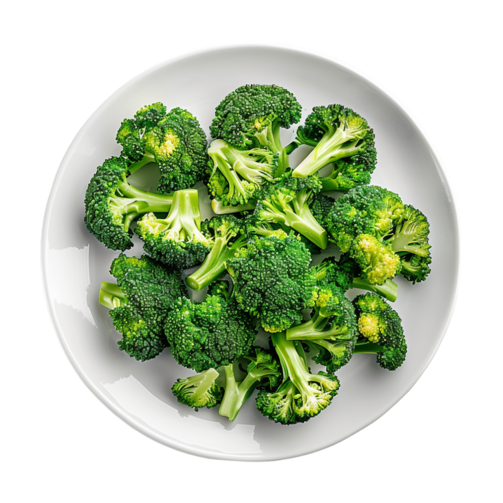 Broccoli in a Plate on Transparent Background png