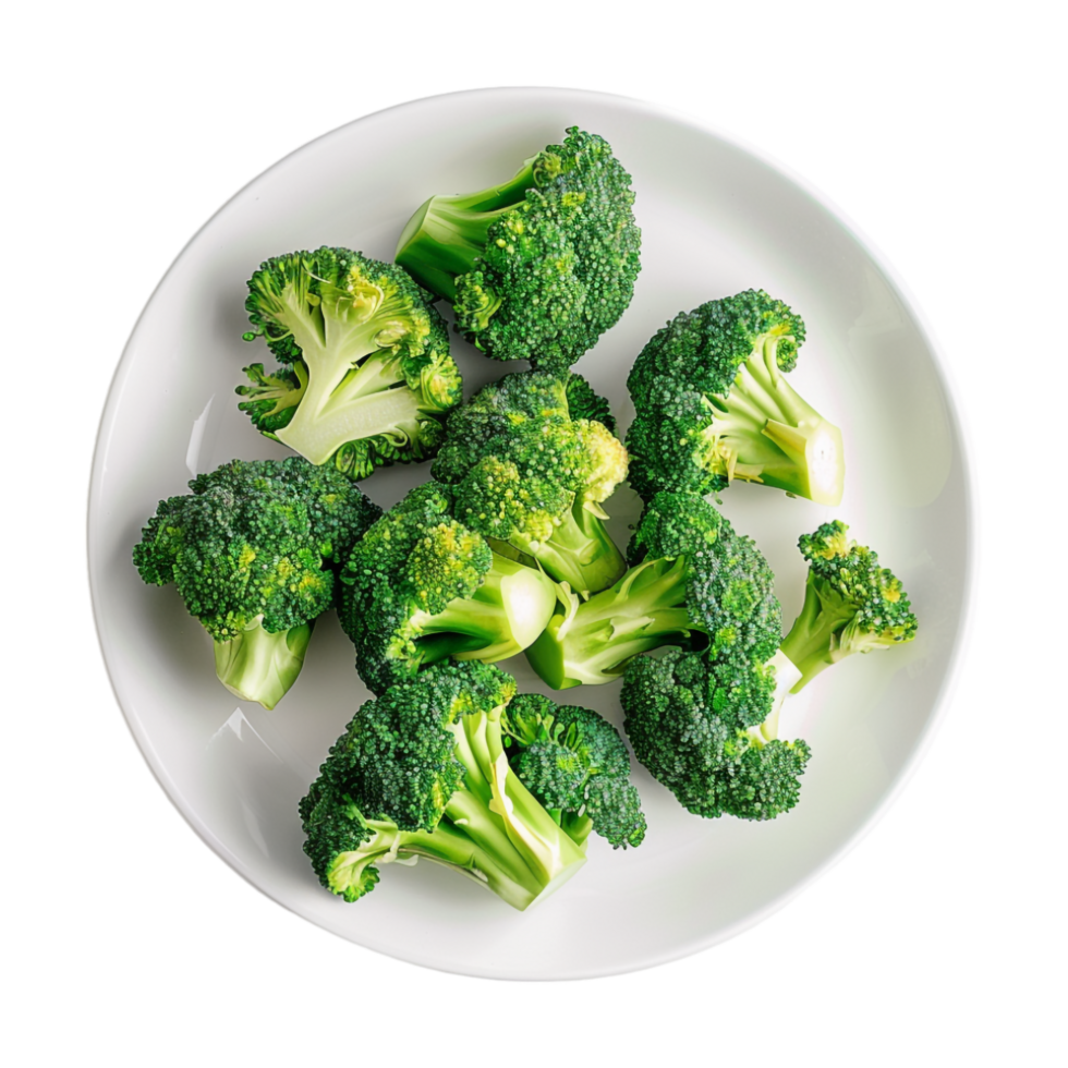 Broccoli in a Plate on Transparent Background png