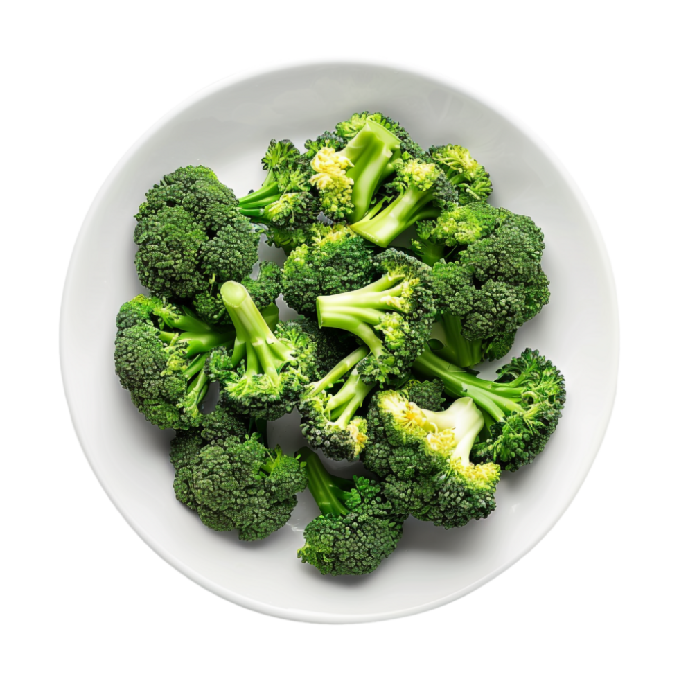 Broccoli in a Plate on Transparent Background png