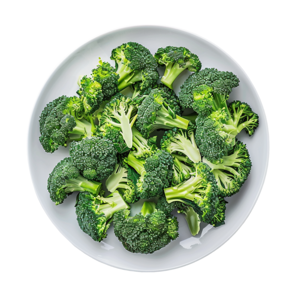 Broccoli in a Plate on Transparent Background png