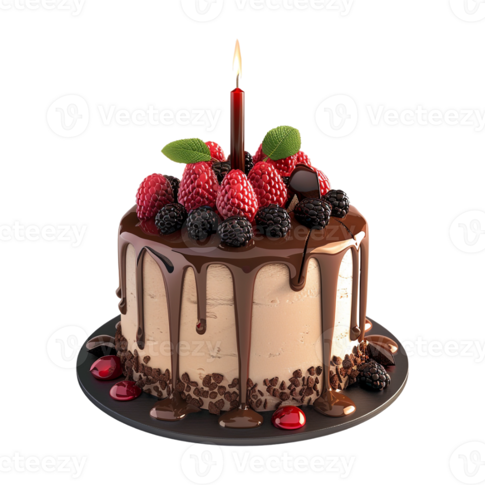 Berries Cake on Transparent Background png